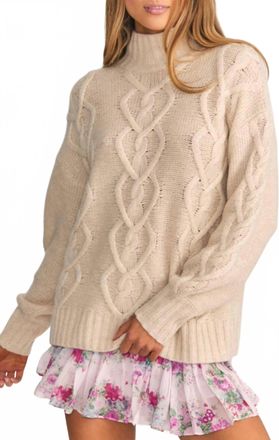 LoveShackFancy Izia Pullover Sweater In Wheat