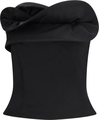 Magda Butrym Womens Sculptural Off-the-shoulder Corset Top - Black - Size EU 34 (Womens)