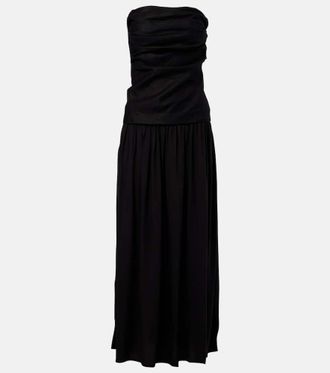 Faithfull The Brand Hedy strapless linen maxi dress