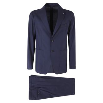 Tagliatore Heren, Pakken, Blauw, Maat: XL Zijde