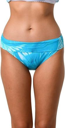Jantzen Vacation Vibes Fold-Over Hipster Womens Swimwear Ideal Teal : 12, Polyamide/Elastane