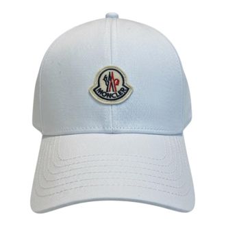 Moncler Monogram Baseball Cap - Heren - Petten - Wit - ONE Size - Katoen - Accessoires