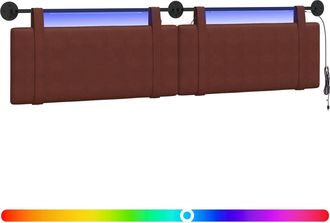 vidaXL Cabecero Colgante Marr&oacute;n Brillante Pu Antiguo Vidaxl