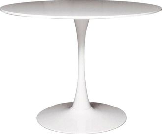 Dmora Tavolo fisso Anubis, Tavolo rotondo da cucina, Tavolo per sala da pranzo, Tavolo con piano multiuso, 100x100h75 cm, Bianco - Dmora