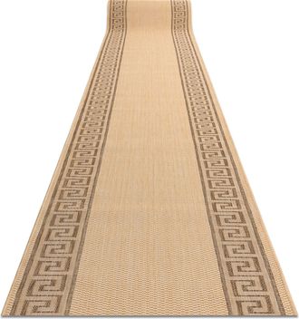 RugsX Rugsx - Alfombra De Pasillo Sizal Floorlux Modelo 20014 Color Ma&iacute;z/color Caf&eacute; 120 Cm Beige 120x1150 Cm