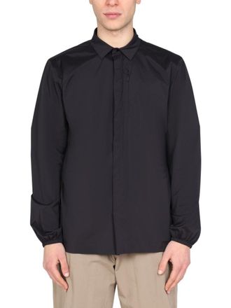 Monobi Pointed Collar Snap Closure Shirt Jacket