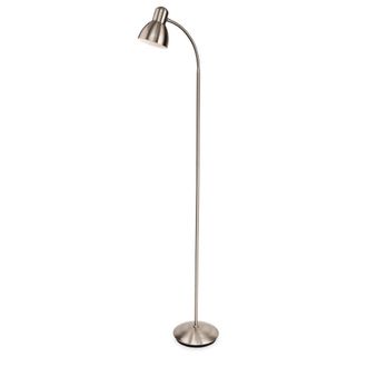Netlighting Morgan 1 Light Floor Light Brushed Steel E27 in Grey