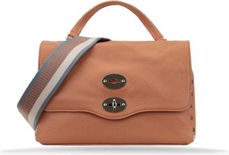 Zanellato Handbags, female, Orange, Size: ONE SIZE Leather Shoulder Bag with Metal Details