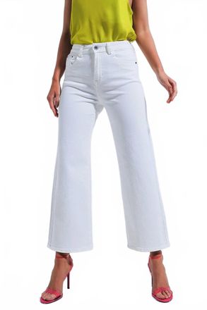 Q2 Wide Leg Jeans In White