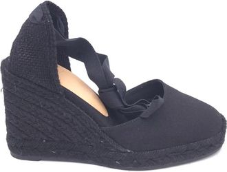 Castaner Carina C Wedge Espadrille - Dames - Sleehakken - Zwart - 38 EU - Katoen - Schoenen