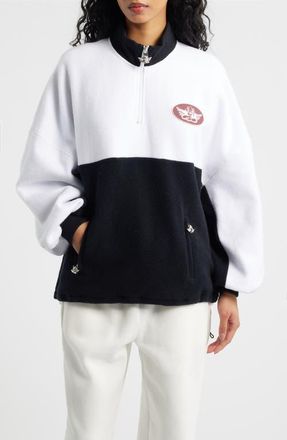 Boys Lie Sideline Colorblock Alex Half Zip Sweatshirt in Black at Nordstrom, Size X-Small