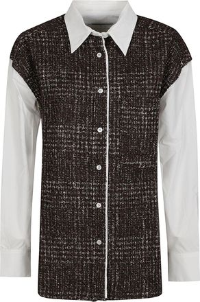 Iro Black Isidora Textured Cotton-Blend Shirt