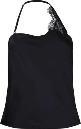 Courr&egrave;ges Zwarte Asymmetrische Kant Tanktop - Dames - Tops zonder mouwen - Zwart - XS - Tops