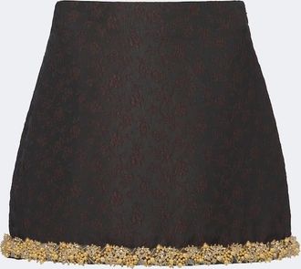 SIMKHAI Idina embellished jacquard miniskirt