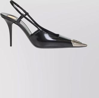 Saint Laurent stiletto pumps with ankle strap and metal cap