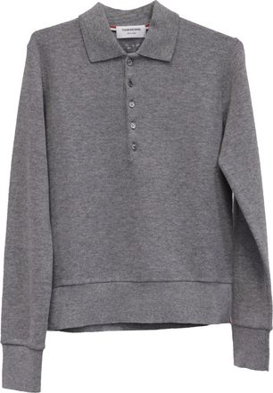 Thom Browne Long Sleeve Sweater in Grey Cashmere
