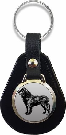 Generic Newfoundland Dog Leather Key Fob Keyring Birthday Gift N639