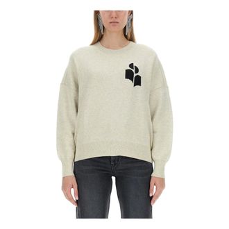 Isabel Marant Atlee Crewneck Jumper - female - Marant &eacute;toile - Round-neck Knitwear - Gray - 2XS - Knitwear