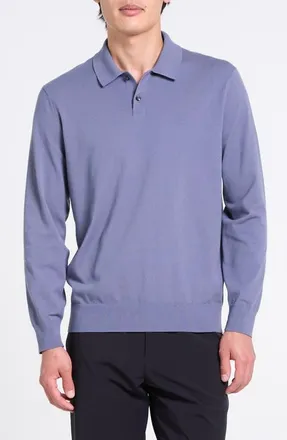 Theory Goris Long Sleeve Polo in Dusk Blue - 2Tu at Nordstrom, Size Xx-Large