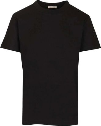 Moncler Tops, Dames, Zwart, XS, Katoen, T-shirt met korte mouwen