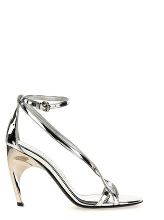 Alexander McQueen Silver Ankle Strap Heel