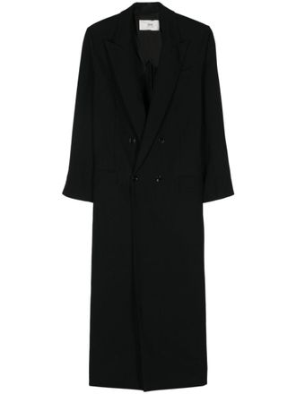 Ami Black Single Breasted Trench Coat