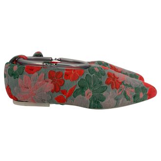 Jil Sander Jil Sander Brocade Puntige Ballerina Flats in Multicolor Katoen