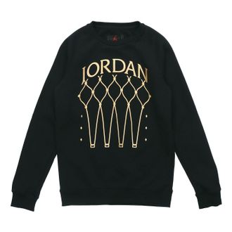 Nike Jordan Air Jordan Fleece Knit Round Neck Hoodie Mens Black BQ5746-010