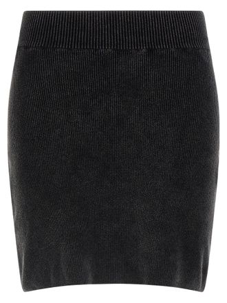 Alexander Wang Black Cotton Long Womens Skirt