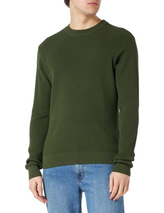 Casual Friday Mens Cfkarlo 0092 Structured Crew Neck Knit Sweater, 190419/Rifle Green, M