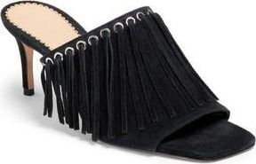 Cinq &agrave; Sept Sabrina Fringe Slide Sandal in Black at Nordstrom Rack, Size 7.5Us / 37.5Eu