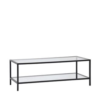 Klast Mesa de centro fija de cristal transparente 120 cm x 42 cm