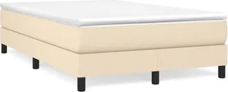 vidaXL Cama Box Spring Con Colch&oacute;n Tela Color Crema 120x190 Cm Vidaxl