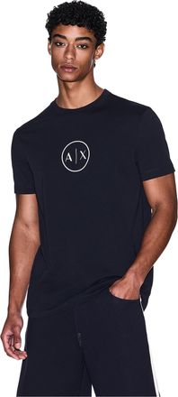 A|X Armani Exchange Mens Circle Logo Tee T-Shirt, deep Navy, L