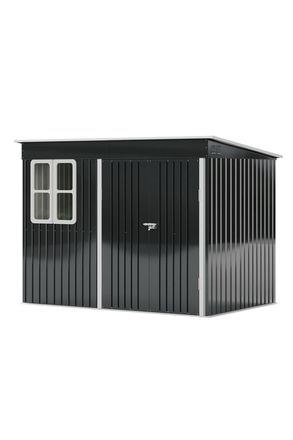 Living and Home 9X6FT Outdoor Metal Garden Storage Shed in Grey