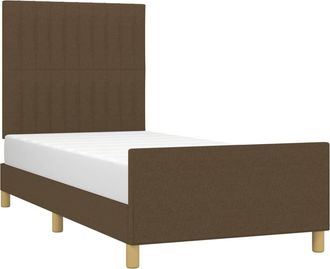 vidaXL Estructura De Cama Sin Colch&oacute;n Tela Marr&oacute;n Oscuro 100x200 Cm Vidaxl