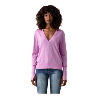 Patrizia Pepe Maglione in lana con scollo a V - - Knitwear - Donna - Viola - S