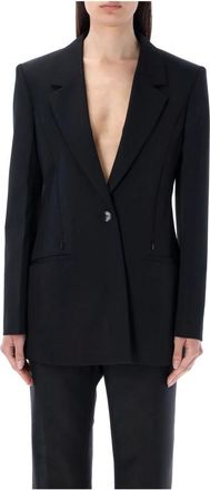 Givenchy Single-Breasted Cape Jacket - Dames - Blazers - Zwart - S - Wol - Jassen