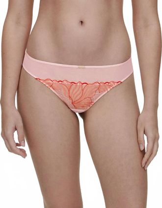 Chantelle Legend Lace Thong In Nymphea Pink / Coral