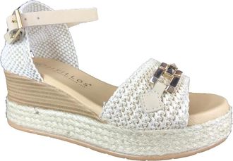 Pitillos Wedge Heels - Dames - Sleehakken - Beige - 37 EU - Leer - Schoenen