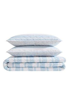 Nautica Seafront Stripe Reversible Cotton Comforter & Sham Set in Blue at Nordstrom Rack, Size Twin