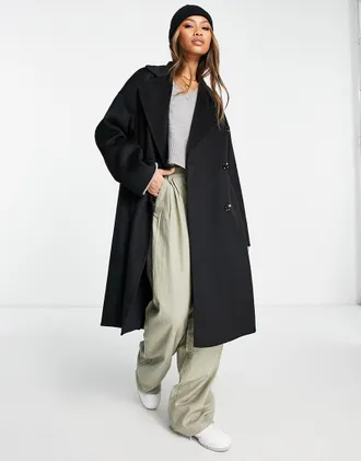 Mango Cappotto elegante nero taglio lungo