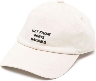 Drôle de Monsieur Accessoires, Heren, Beige, ONE Size, La Casquette Slogan