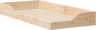 vidaXL Floor Bed Frame Brown 90 x 210 cm Solid pine wood Vidaxl