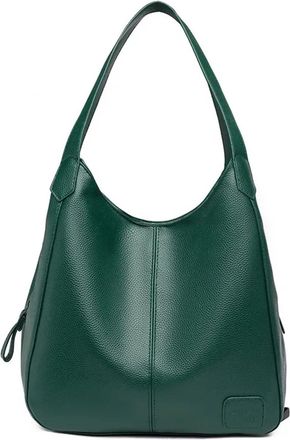 Generic Compatible For Casual Large Capacity Soft Leather Handbag Womens Lightweight Versatile Single Shoulder Tote Bag(Green)