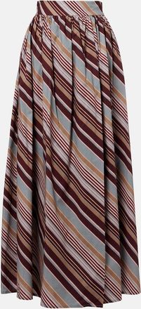 Adriana Degreas Striped cotton-blend maxi skirt