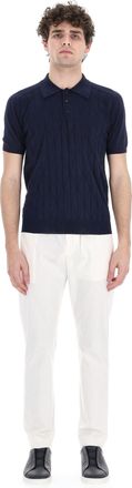 Roberto Collina Special Short Sleeve Rhomboid Pattern Polo