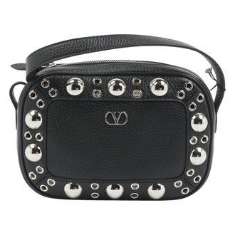 Valentino Nellc&ocirc;te Multi Studs Logo Leather Crossbody Bag - female - Valentino - Cross Body Bags - Black - ONE SIZE - Bags