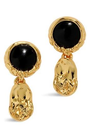 Alexis Bittar Brut Black Onyx Coin Drop Earrings in Black/Gold at Nordstrom Rack