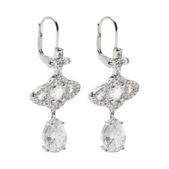 Vivienne Westwood Accessoires, Dames, Grijs, ONE Size, Olympia CZ Drop Earrings